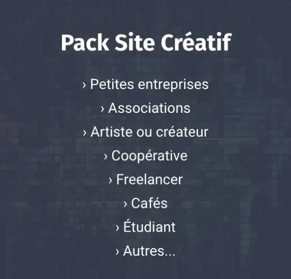 Pack Site Créatif